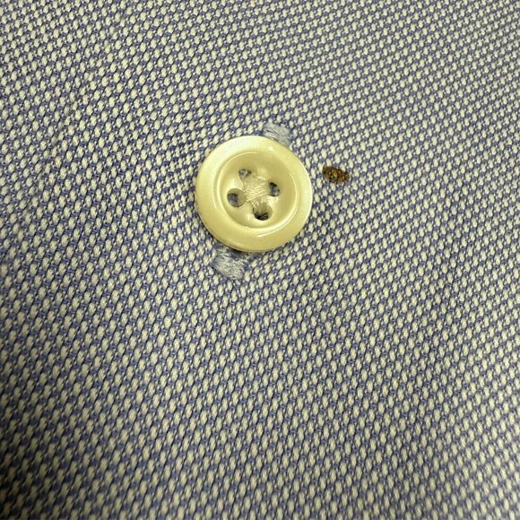 Robert Talbott Carmel Oxford Dress Shirt 15 1/5 R Blue Cotton Medium - Picture 4 of 8